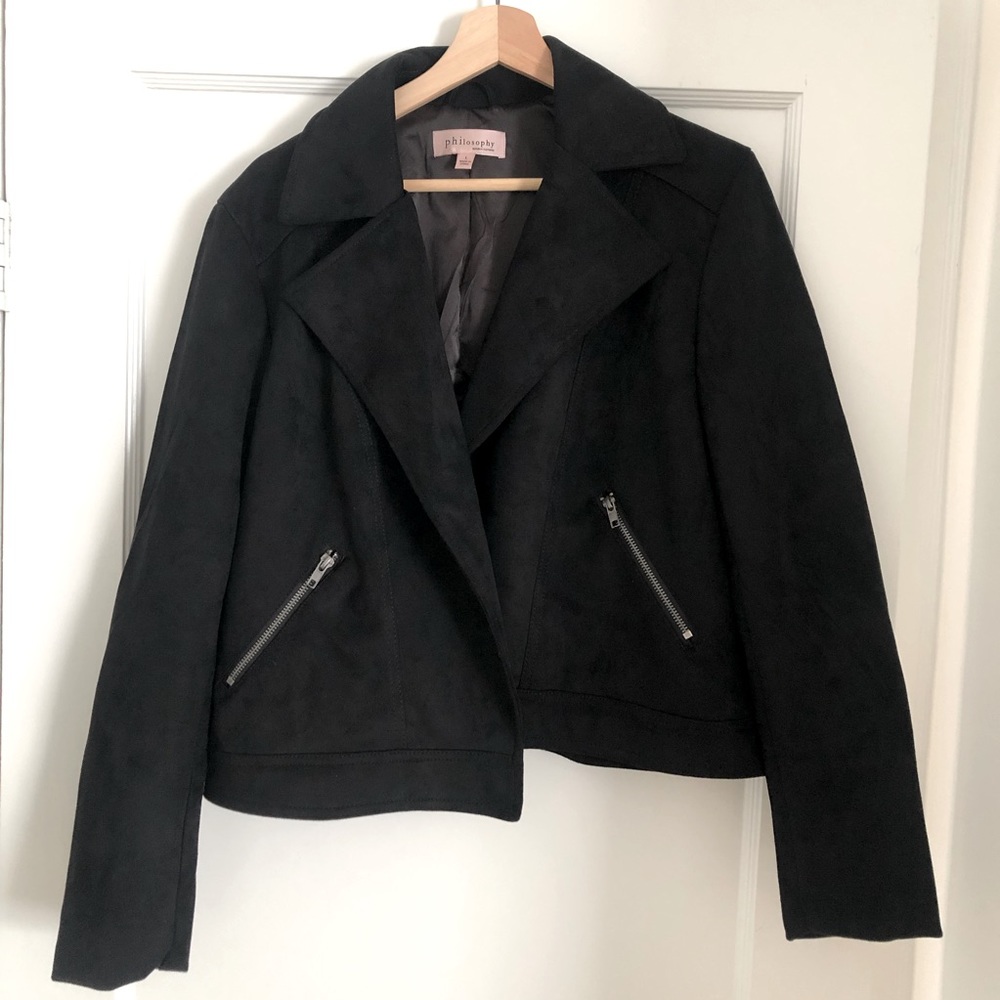 Philosophy faux suede moto jacket